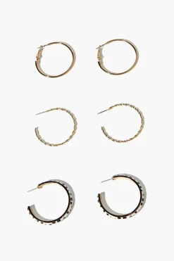 Speckled Print Hoop Earring Set