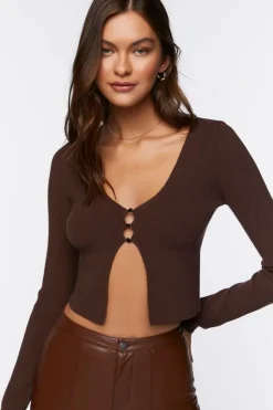 Split-Hem Cardigan Sweater