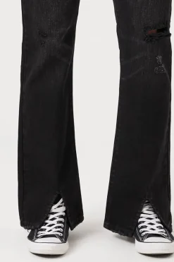 Split-Hem Flare Jeans