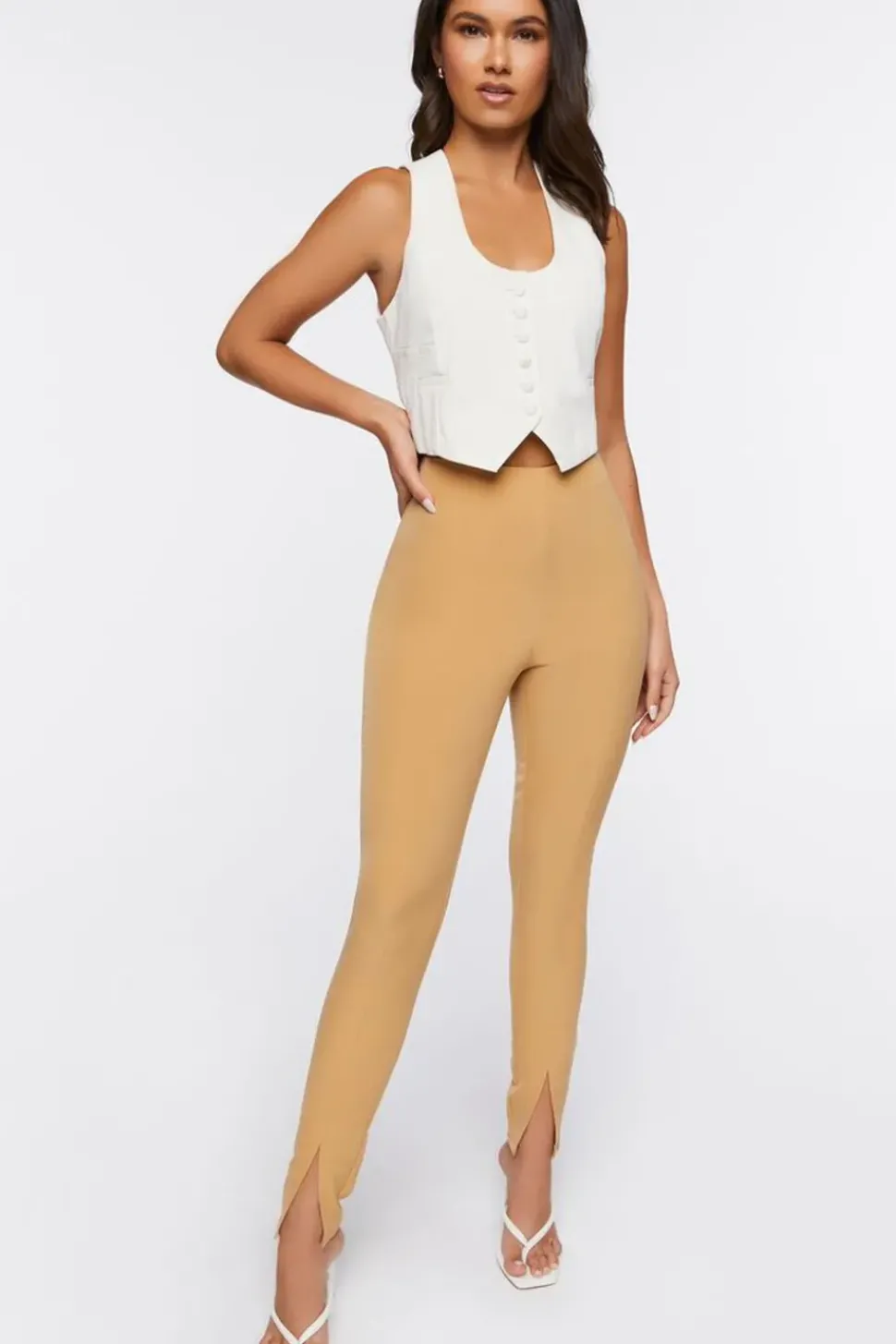 Split-Hem High-Rise Pants