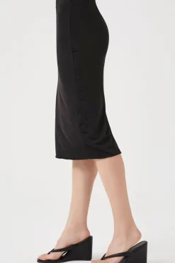 Split-Hem Midi Pencil Skirt