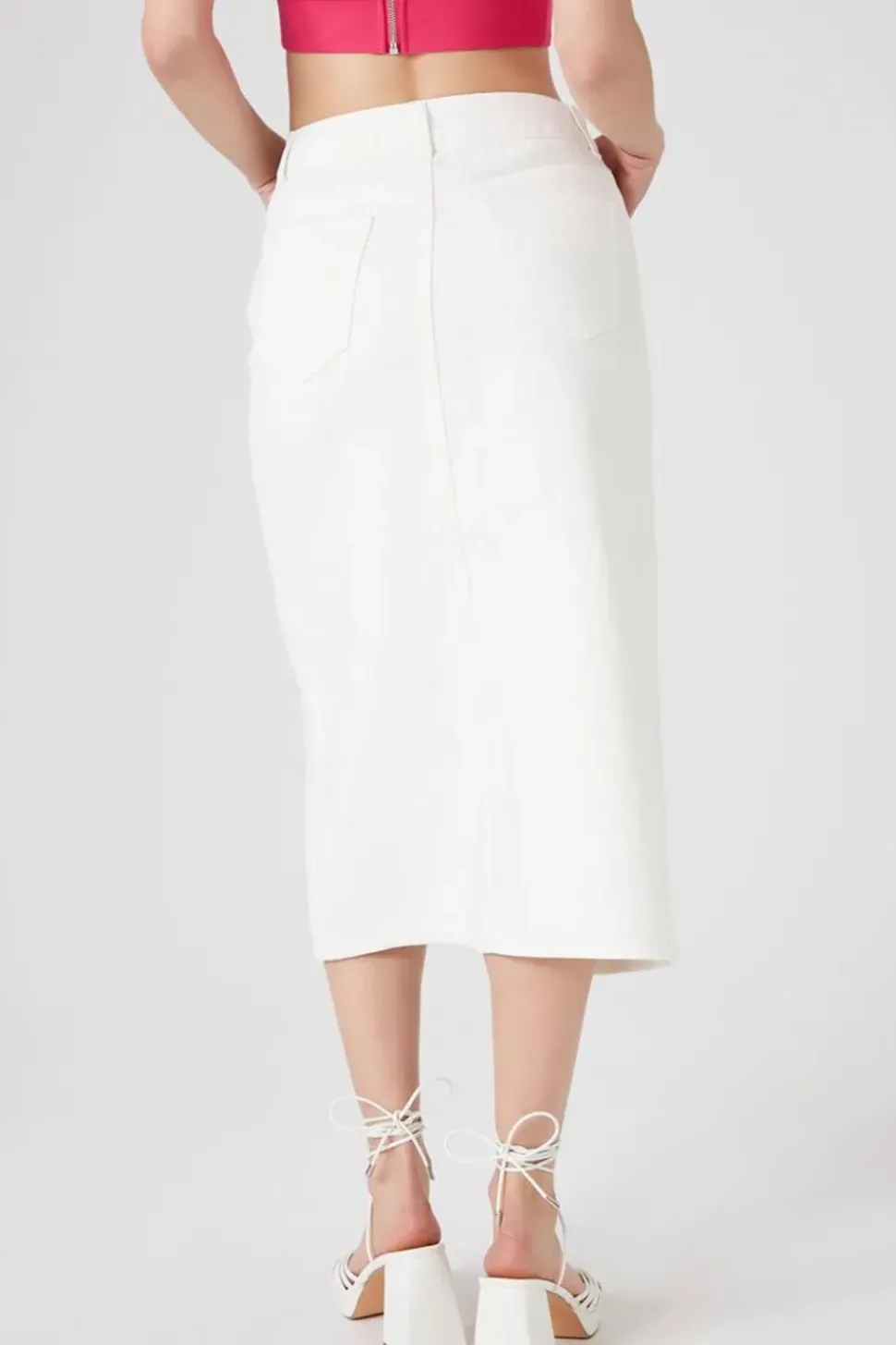 Split-Hem Twill Maxi Skirt