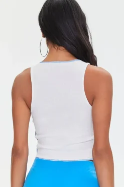 Split-Neck Cropped Tank Top