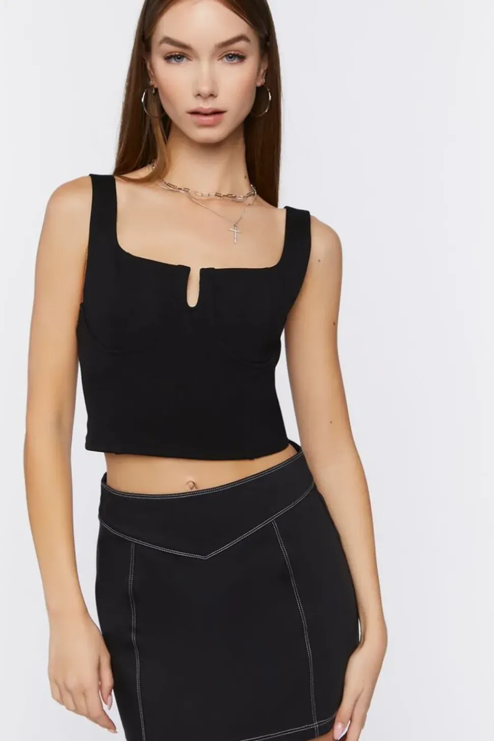 Split-Neck Crop Top