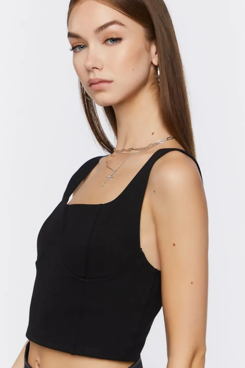 Split-Neck Crop Top
