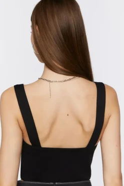 Split-Neck Crop Top
