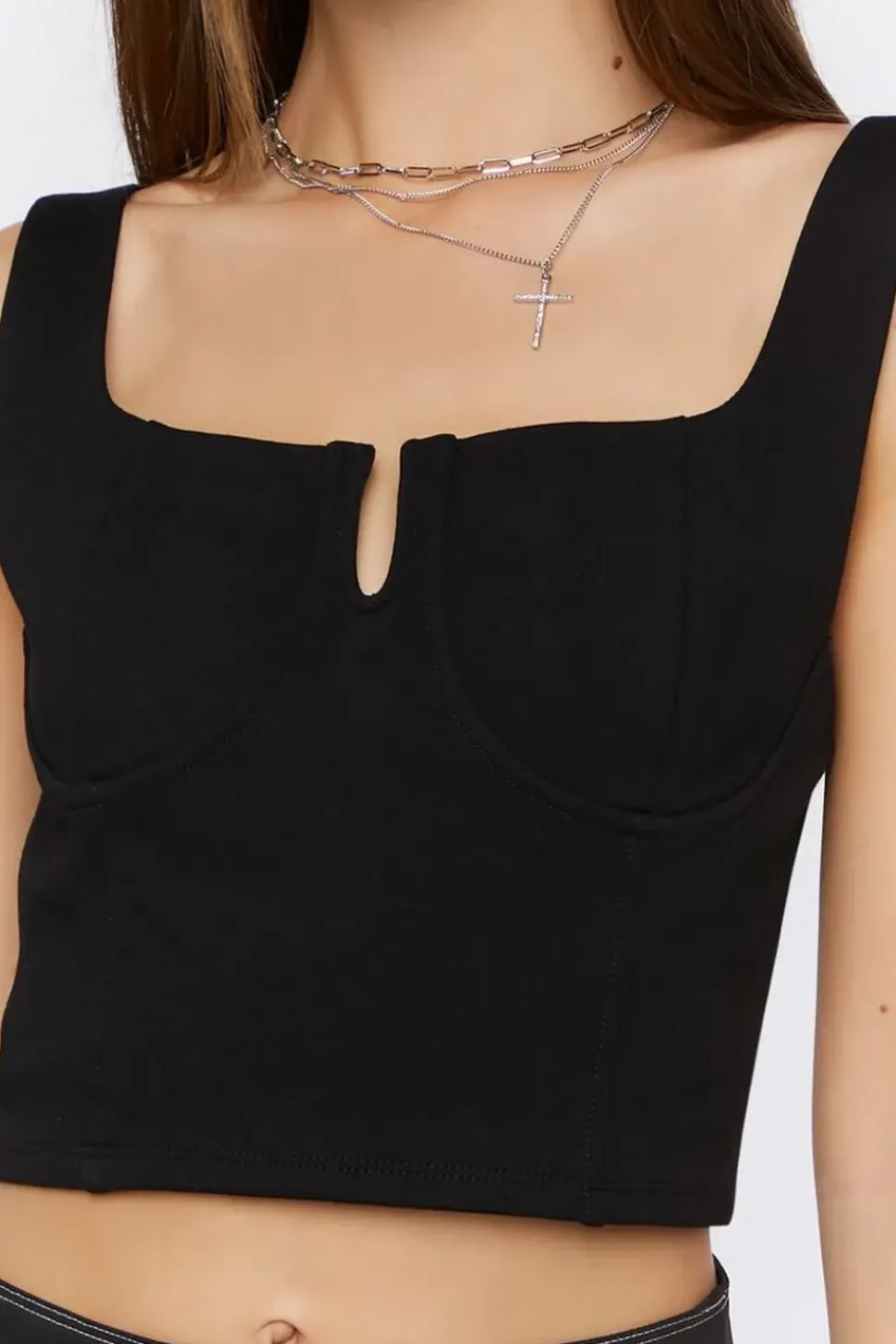 Split-Neck Crop Top