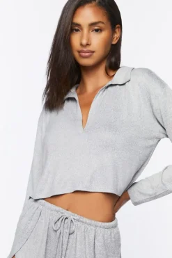 Split-Neck Lounge Crop Top