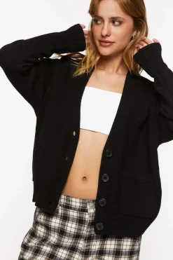 Split-Sleeve Cardigan Sweater