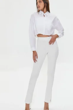 Split Slim-Fit Pants