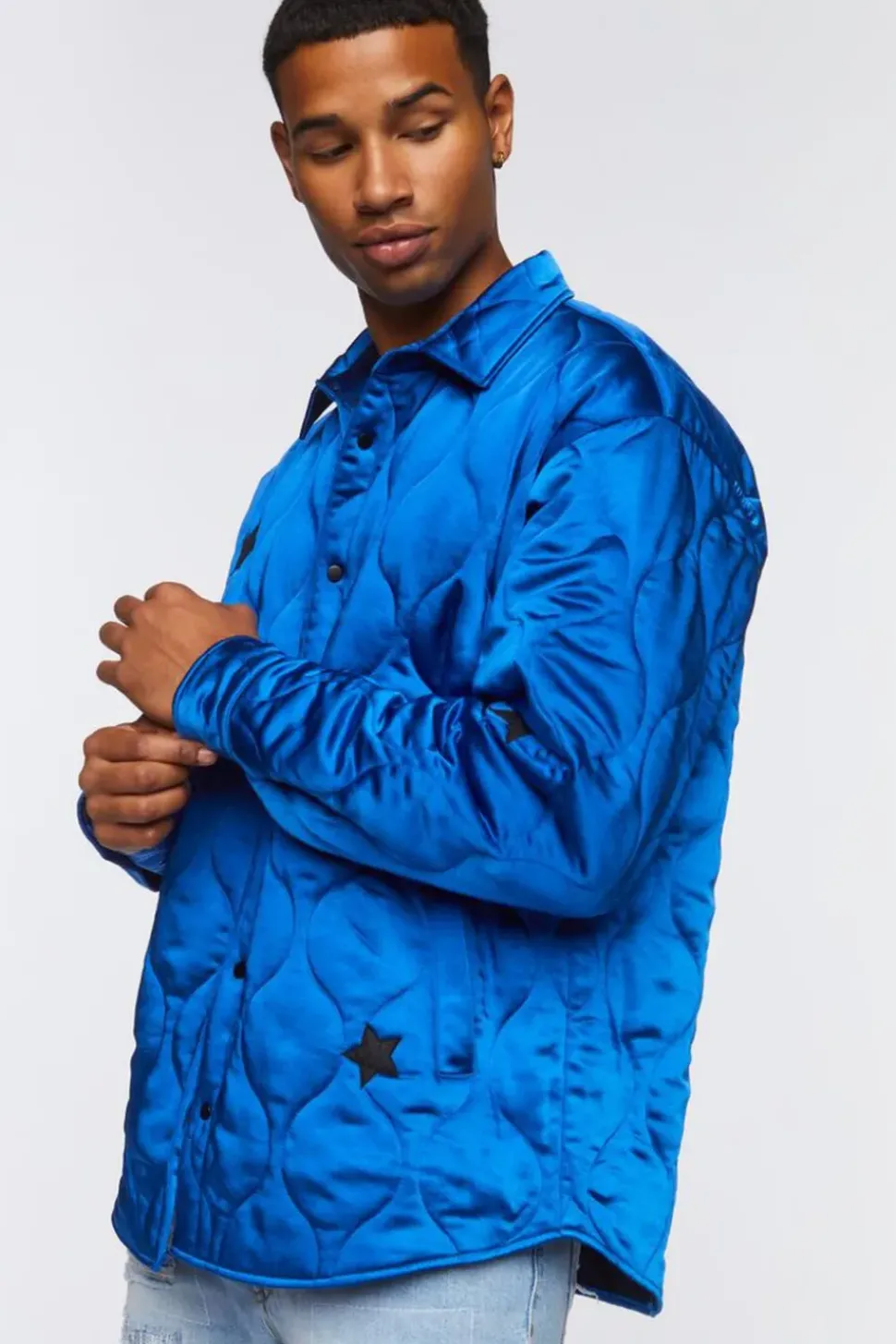 Star Embroidered Quilted Shacket