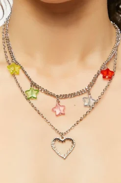 Star & Heart Charm Necklace Set