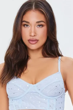 Star Print Mesh Bralette