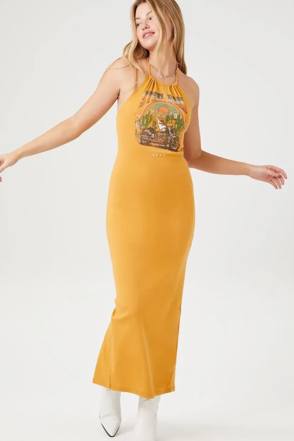 Steel Road Graphic Midi Dress