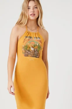 Steel Road Graphic Midi Dress