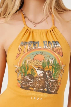 Steel Road Graphic Midi Dress