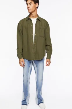 Stone Wash Flare Jeans