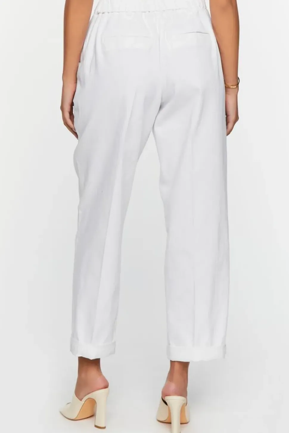 Straight-Leg Cuffed Ankle Pants