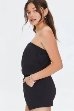 Strapless Cotton Romper