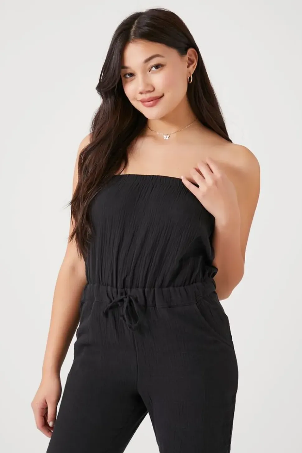 Strapless Drawstring Jumpsuit