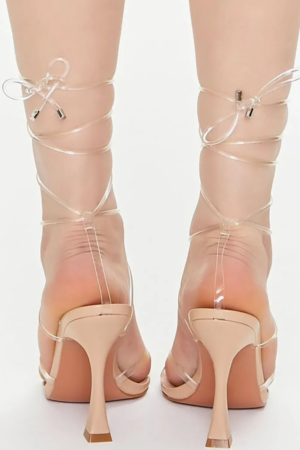 Strappy Open-Toe Lace-Up Heels
