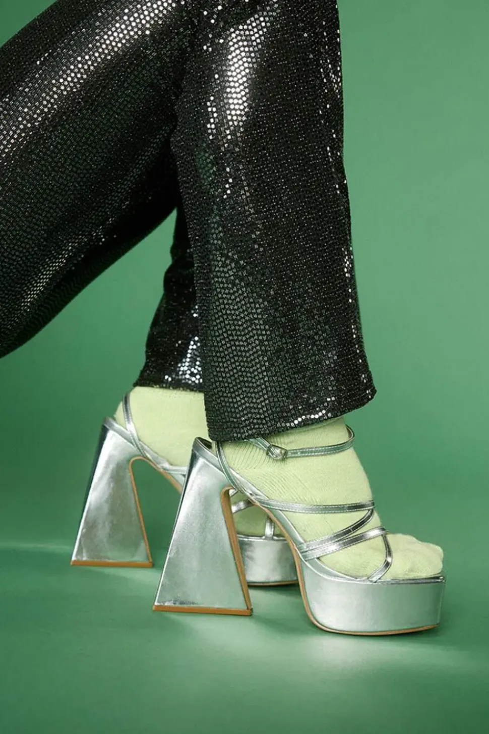Strappy Platform Flare Heels