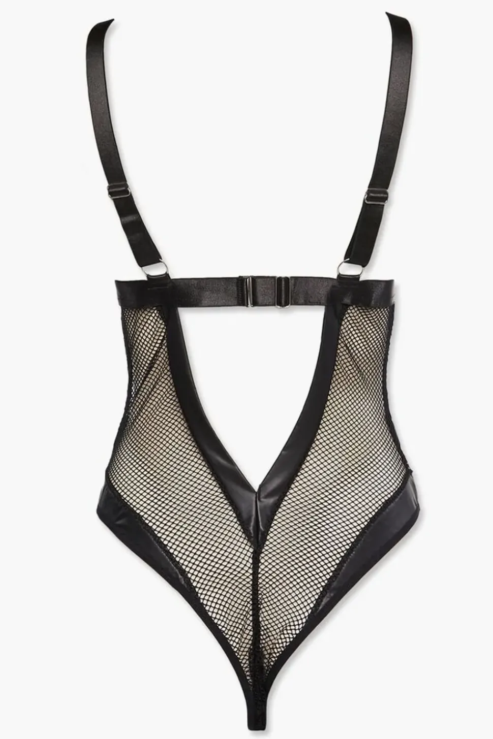 Strappy Sheer Mesh Lingerie Bodysuit