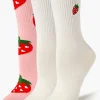 Strawberry Crew Sock Set - 2 Pack