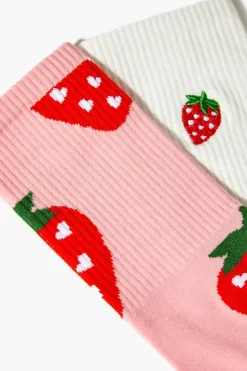 Strawberry Crew Sock Set - 2 Pack