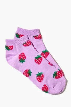 Strawberry Print Ankle Socks