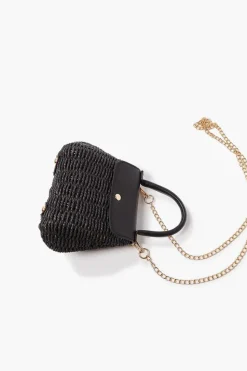 Straw Chain Crossbody Bag