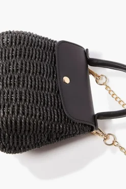 Straw Chain Crossbody Bag