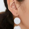 Straw Pom Pom Drop Earrings
