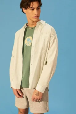 Striped Button-Front Shirt