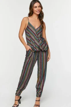 Striped Cami & Drawstring Pants Set