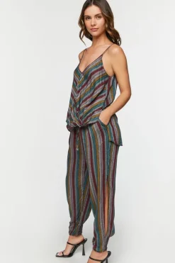 Striped Cami & Drawstring Pants Set