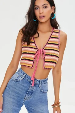 Striped Cochet Crop Top