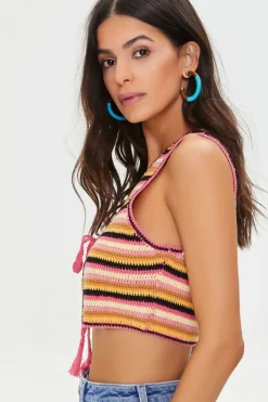 Striped Cochet Crop Top