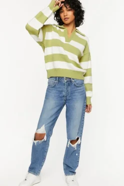 Striped Collared Sweater