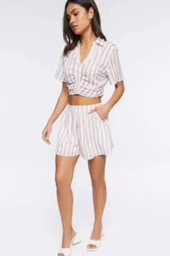 Striped Cotton Shorts