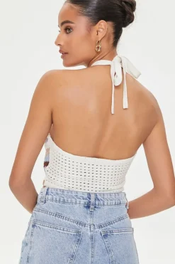 Striped Crochet Halter Top
