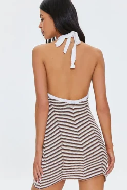 Striped Crochet Mini Dress