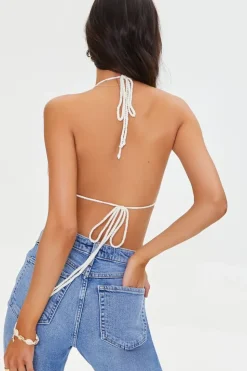 Striped Crochet Triangle Bralette