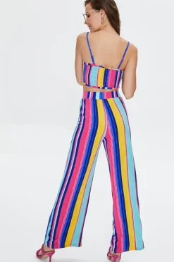 Striped Cropped Cami & Pants Set