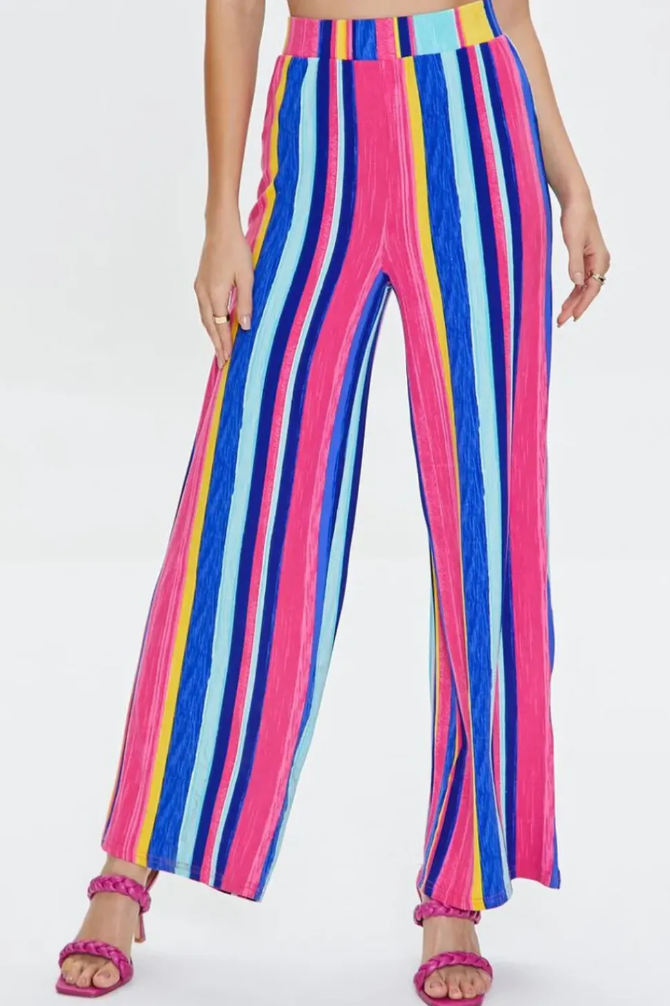 Striped Cropped Cami & Pants Set