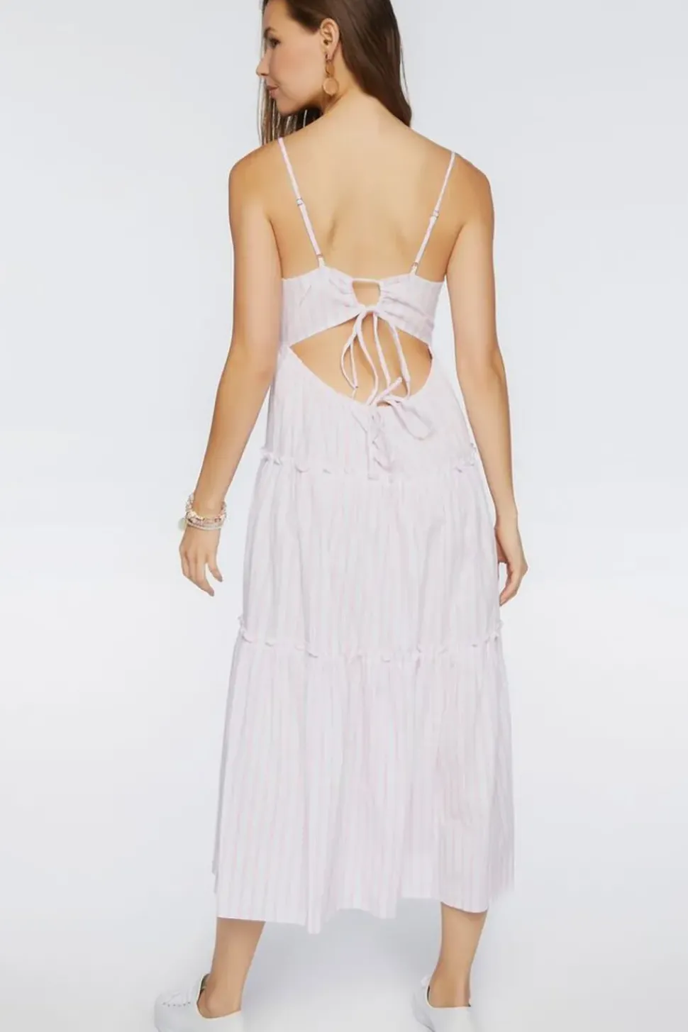 Striped Cutout Cami Midi Dress