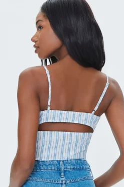Striped Cutout Cropped Cami