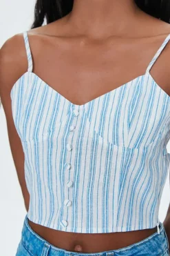 Striped Cutout Cropped Cami
