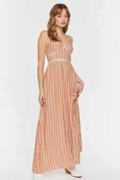 Striped Cutout Maxi Dress