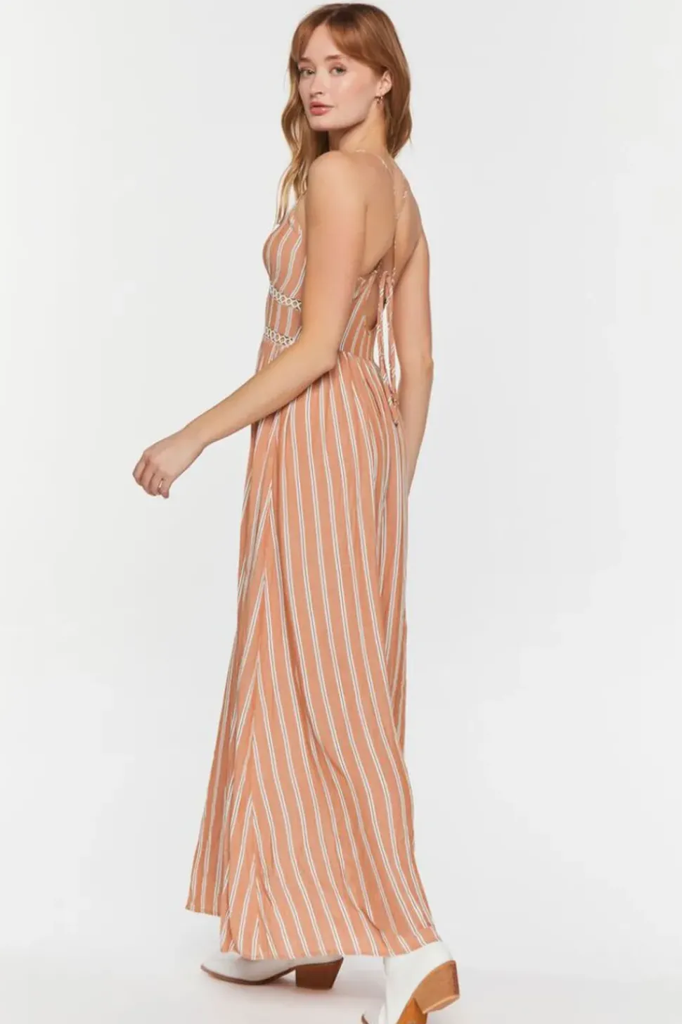 Striped Cutout Maxi Dress